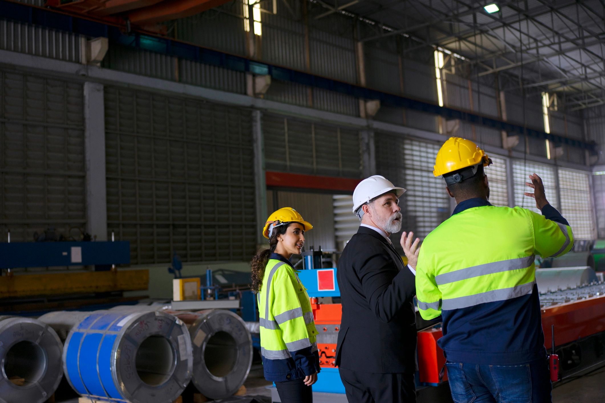Engineer in a metal building facility