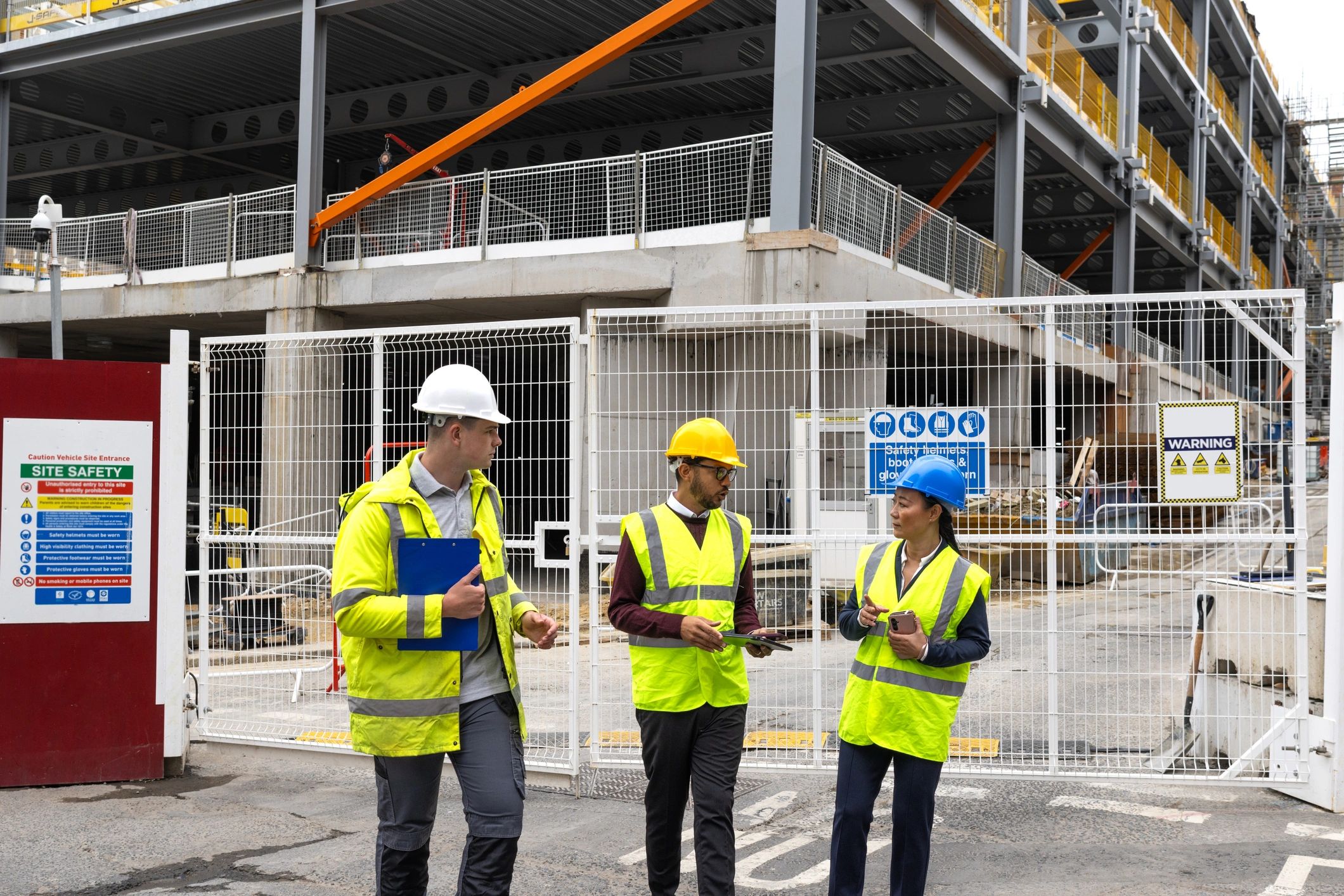 Construction professionals at a project site